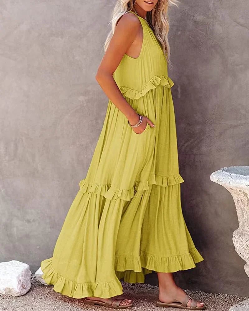 🔥🔥2024 Holiday Style Ruffled Long Dress