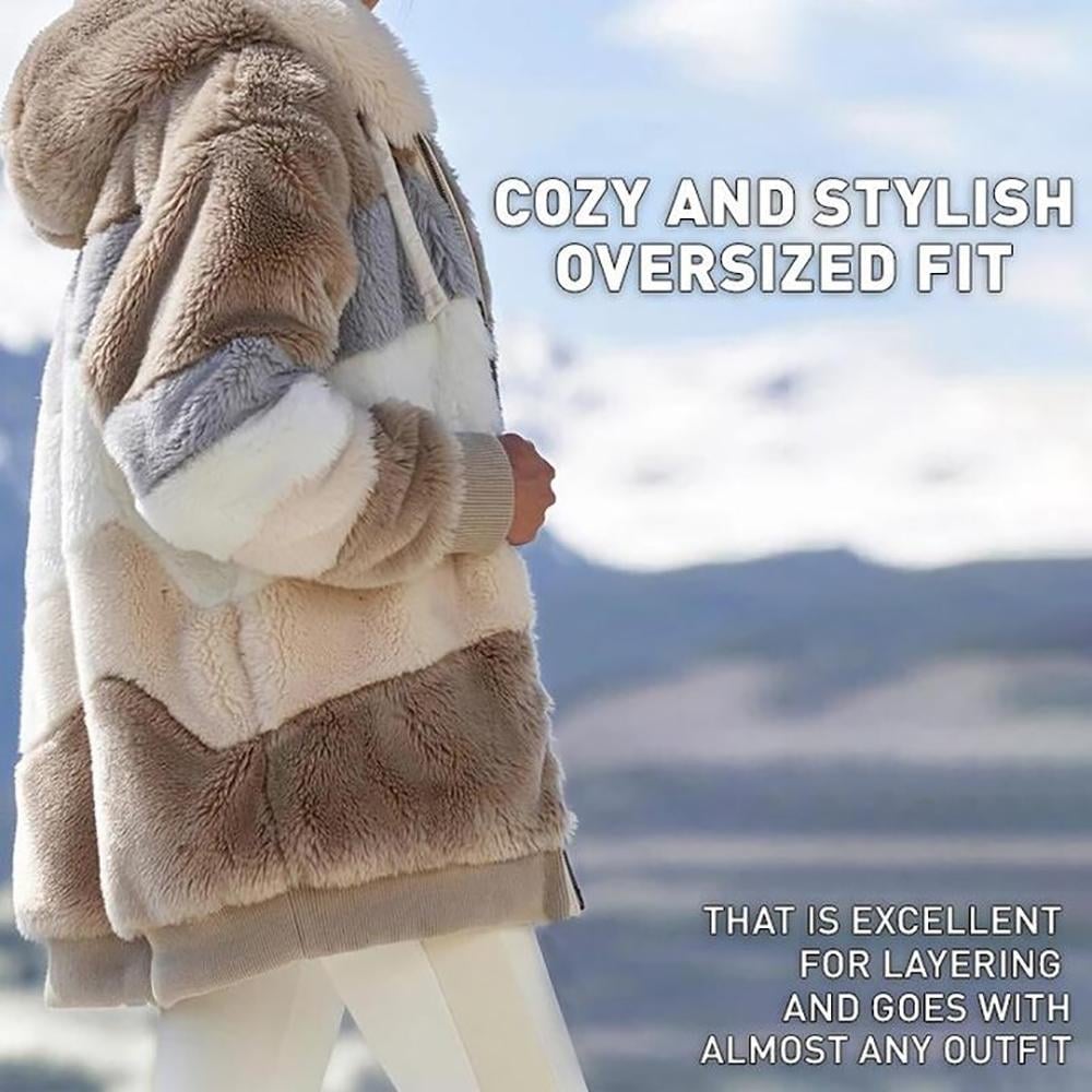 🔥HOT SELL-🐑RCONTRASTING PLUSH COAT🎁SPECIAL OFFER