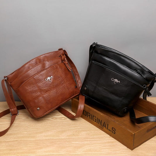 💖Soft Leather Messenger Multi Pocket Large Capacity Shoulder Bag