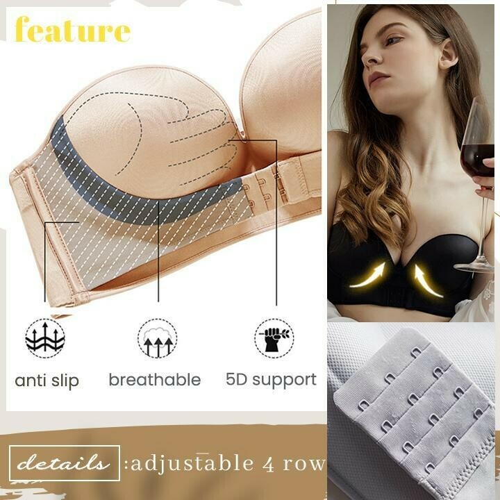 Strapless Front Buckle Lift Bra