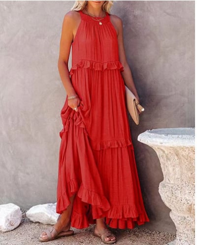 🔥🔥2024 Holiday Style Ruffled Long Dress