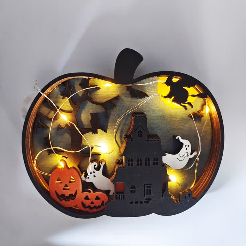 Halloween Pumpkin Carving Home Decor with Light Home Wall Sculptures Ornaments