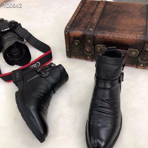 🔥 Men Hand Embossed Zipper Martin Boots