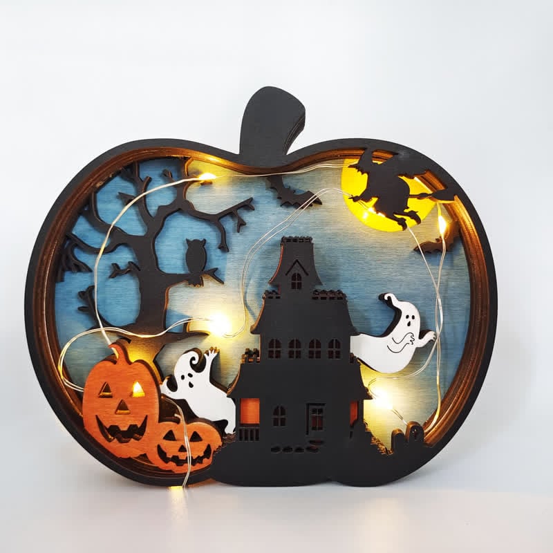 Halloween Pumpkin Carving Home Decor with Light Home Wall Sculptures Ornaments