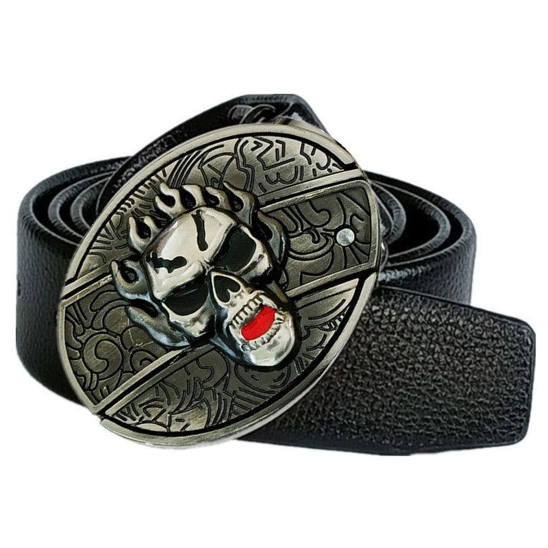 Fashion Punk Men's Genuine Leather Belt With Knife