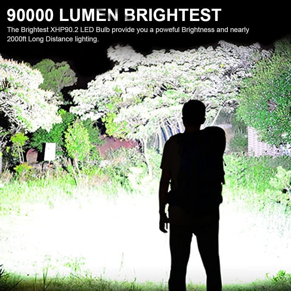 🔥 - LED Rechargeable Tactical Laser Flashlight 90000 High Lumens