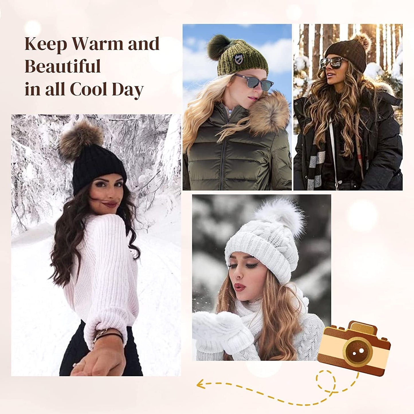 Hat Hair Extension Long Wavy Curly White Hat Wig