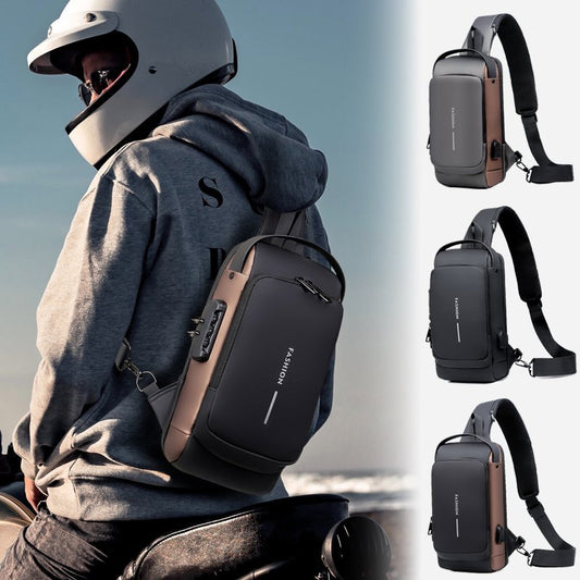 New Carbon Fiber USB charging sport sling  Anti-theft shoulder bag(Buy 2 Free Shipping)