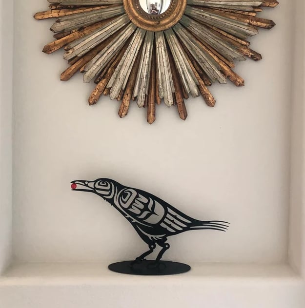 First Nations Native Steel Cut Raven with Berry