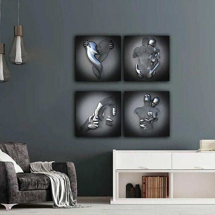 Love Heart Gray-3D Art Wall
